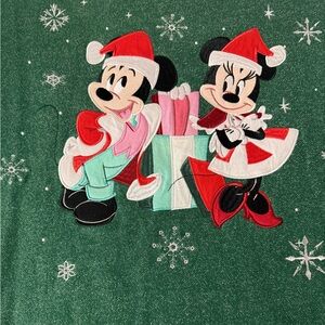 Green Christmas Mickey and Minnie Sweater